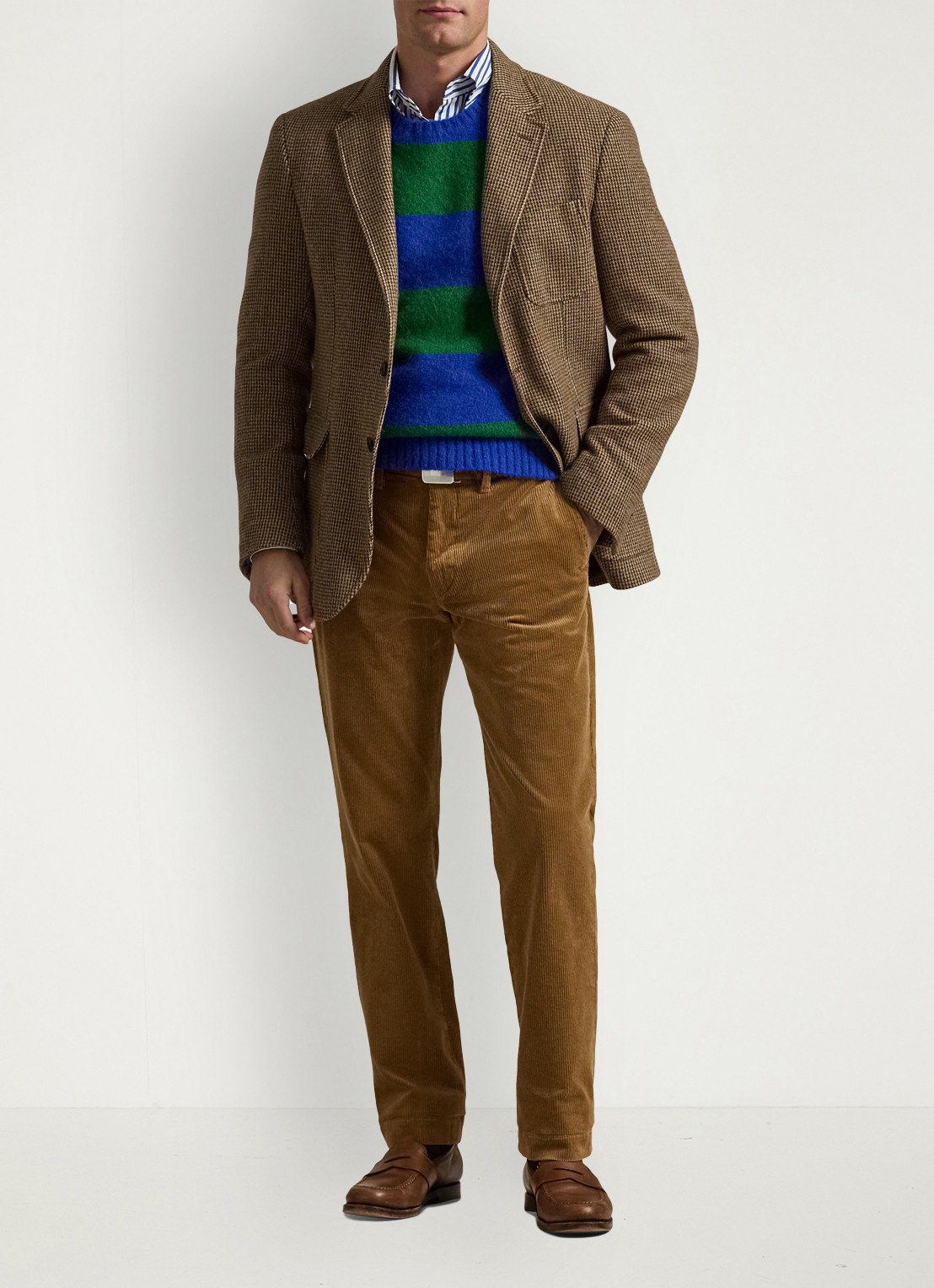 Ralph Lauren Straight fit chino van corduroy met stretch - voorkant 5 golden brown / khaki