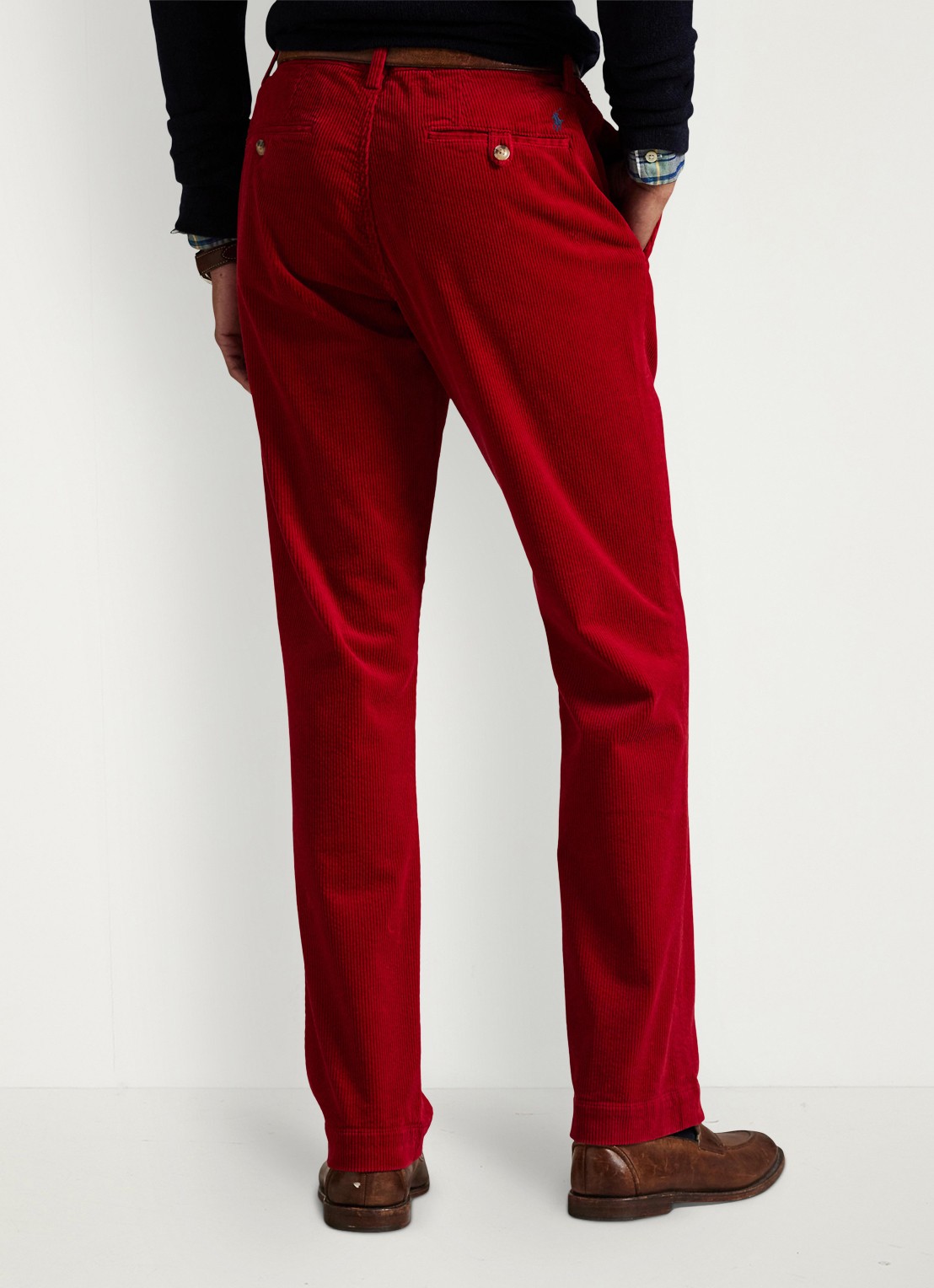 Ralph Lauren Straight fit chino van corduroy met stretch - achterkant 5 ralph red x-42x9 / rood