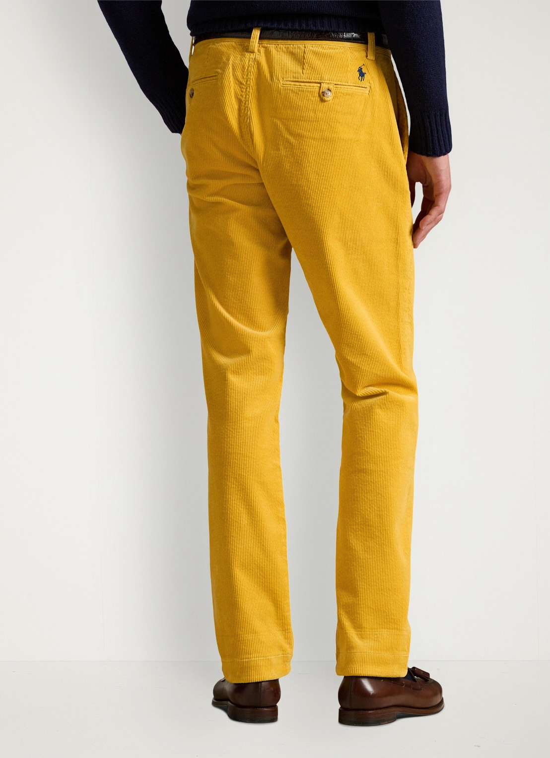 Ralph Lauren Straight fit chino van corduroy met stretch - achterkant 5 charles yellow / geel