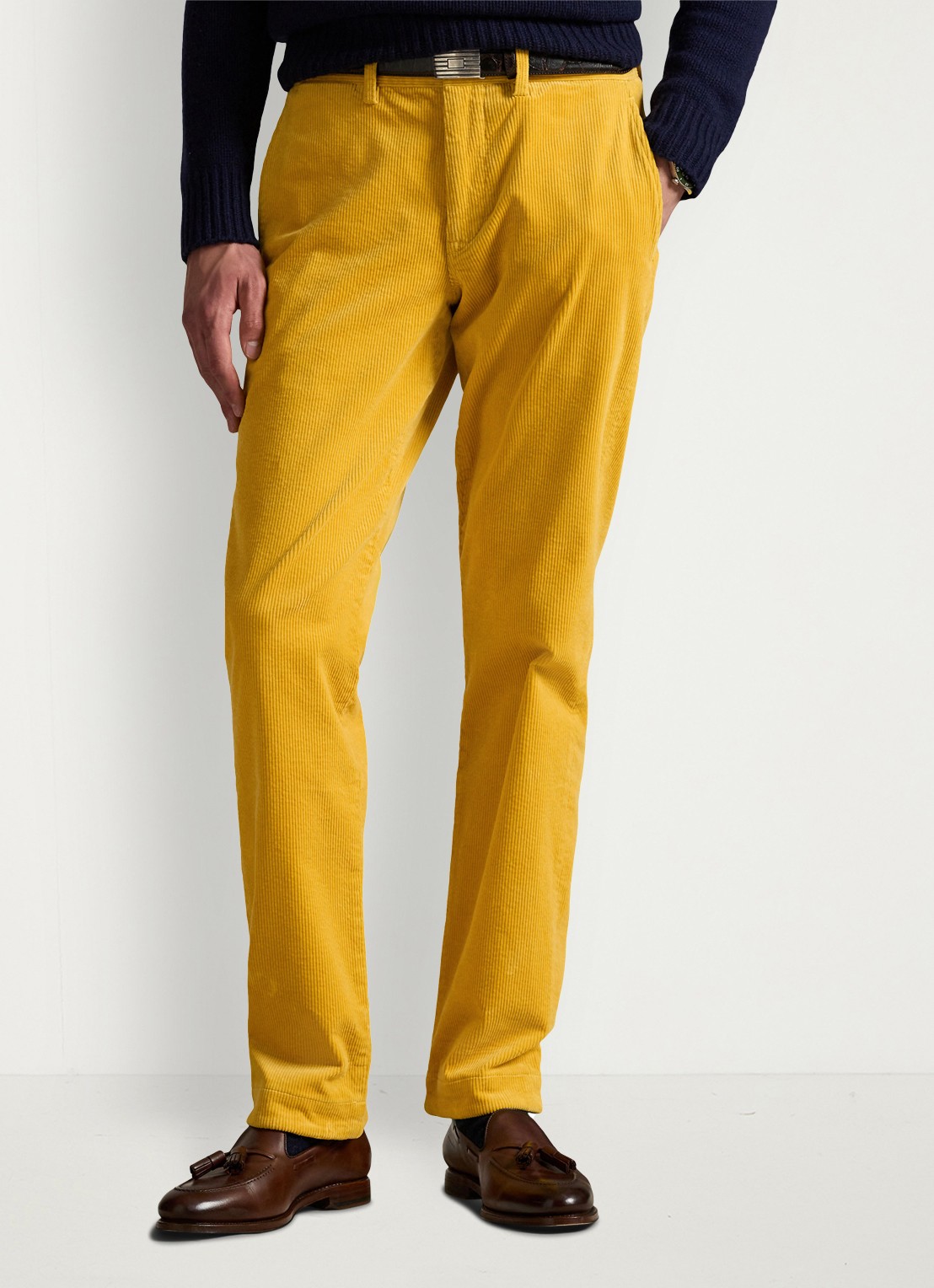 Ralph Lauren Straight fit chino van corduroy met stretch - detail 3 charles yellow / geel