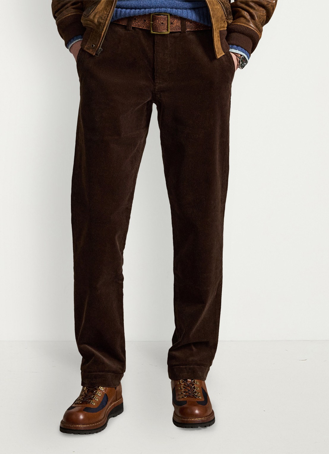 Ralph Lauren Straight fit chino van corduroy met stretch - detail 4 dark beech / donkerbruin