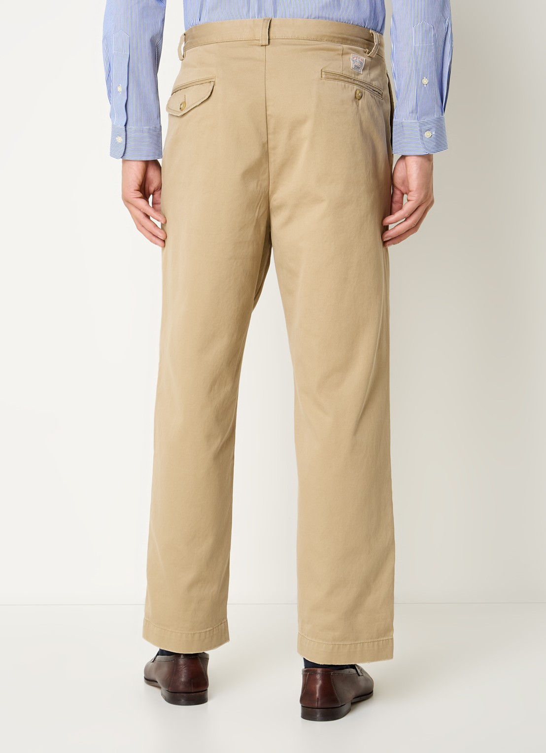 Ralph Lauren Straight fit cropped chino met plooidetail - achterkant rl khaki / khaki