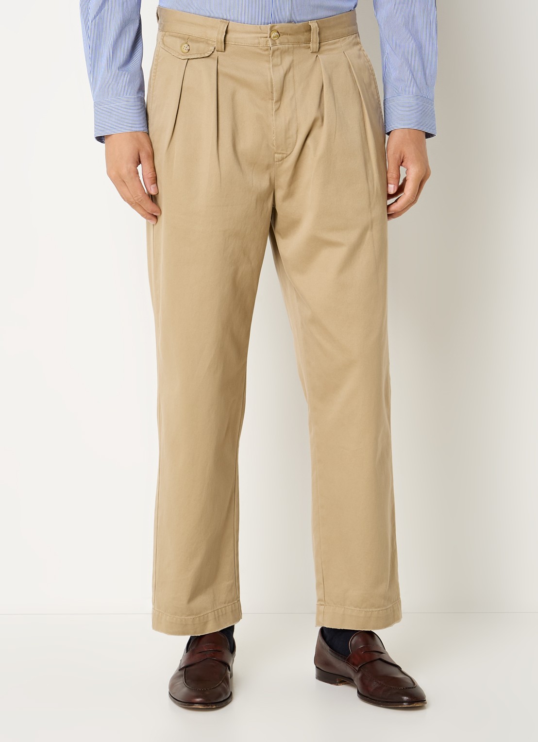Ralph Lauren Straight fit cropped chino met plooidetail - detail 3 rl khaki / khaki