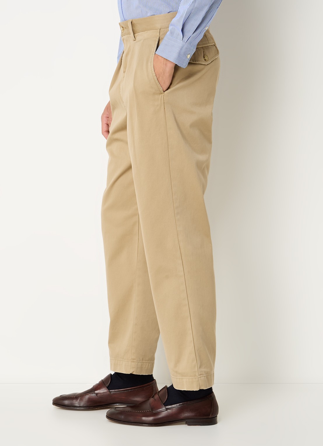 Ralph Lauren Straight fit cropped chino met plooidetail - detail 4 rl khaki / khaki