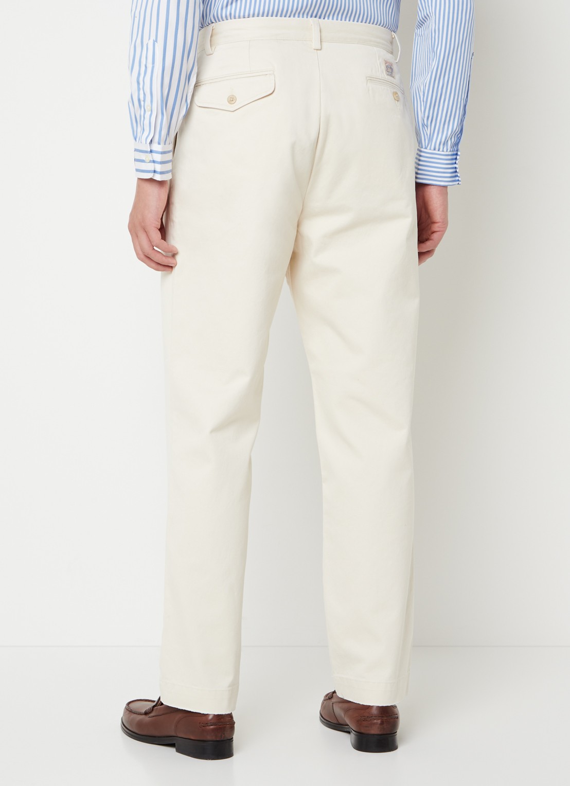 Ralph Lauren Straight fit cropped chino met plooidetail - achterkant 5 winter cream / creme