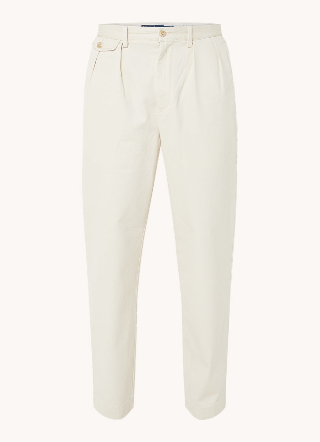 Ralph Lauren Straight fit cropped chino met plooidetail - voorkant 3 winter cream / creme