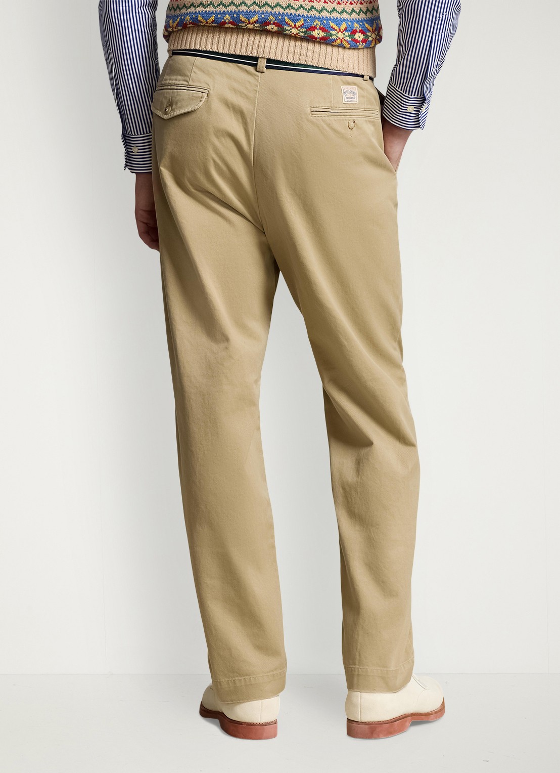 Ralph Lauren Straight fit cropped chino met plooidetail - achterkant 2 rl khaki / khaki