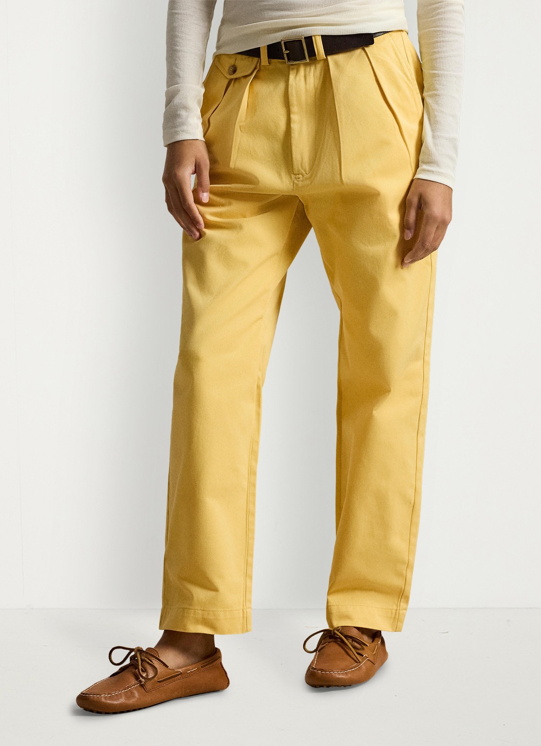 Ralph Lauren Straight fit cropped chino met plooidetail - detail 5 corn yellow-30rc