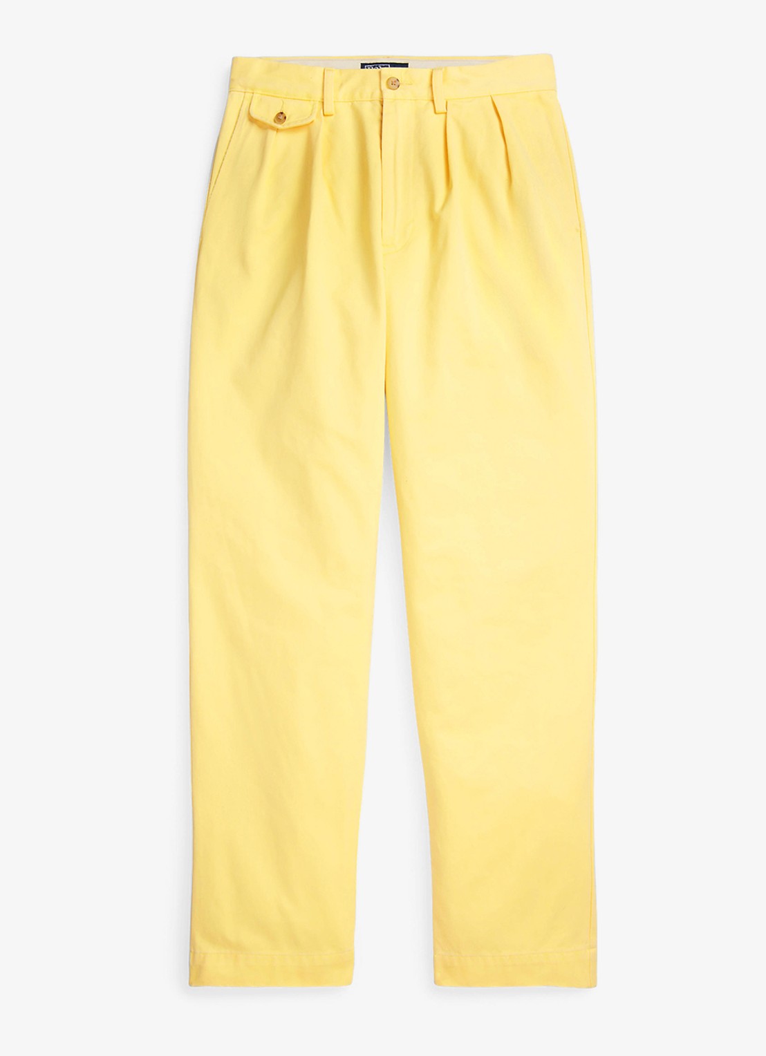 Ralph Lauren Straight fit cropped chino met plooidetail - voorkant 2 corn yellow-30rc