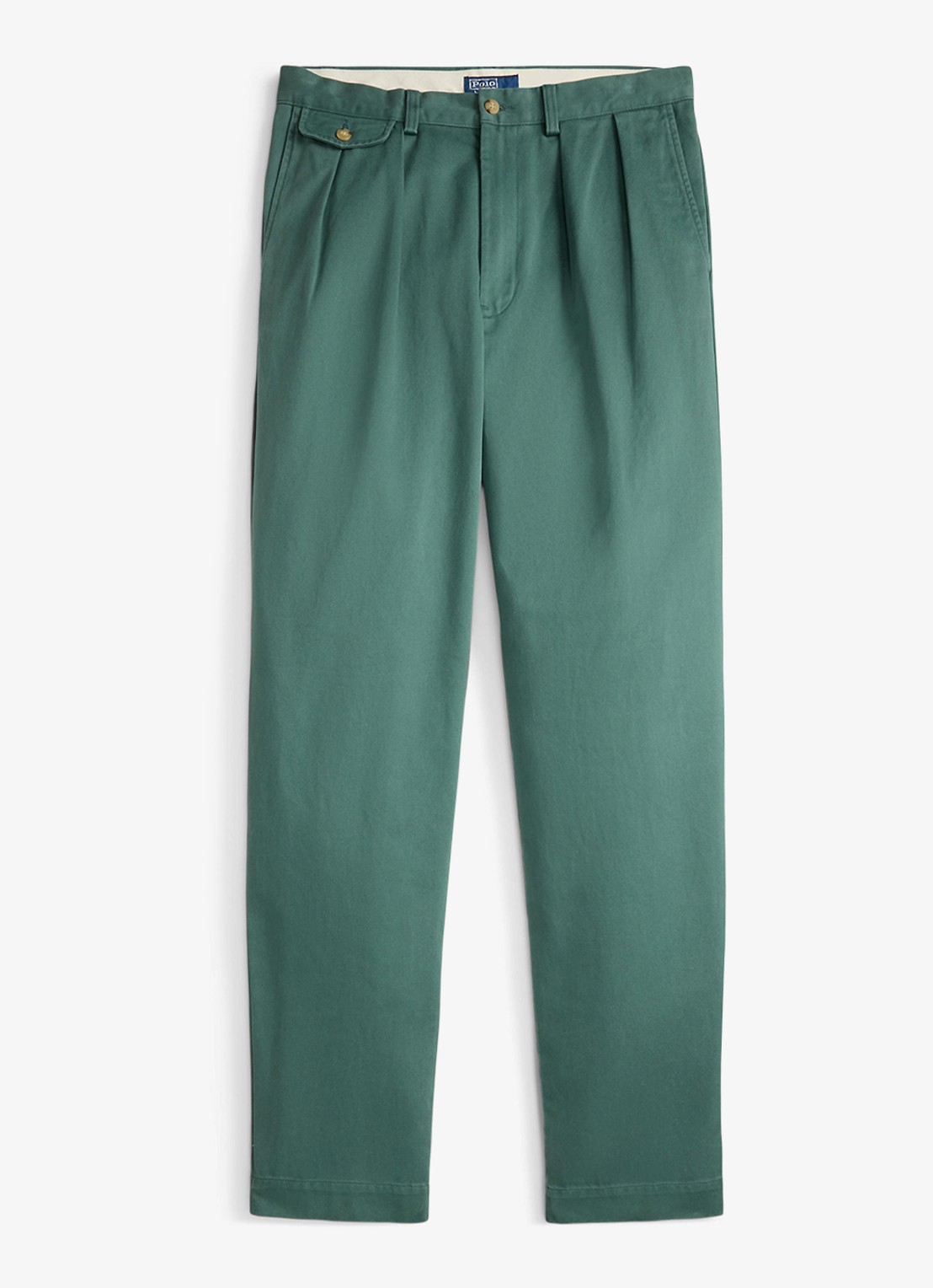 Ralph Lauren Straight fit cropped chino met plooidetail - voorkant 3 groen