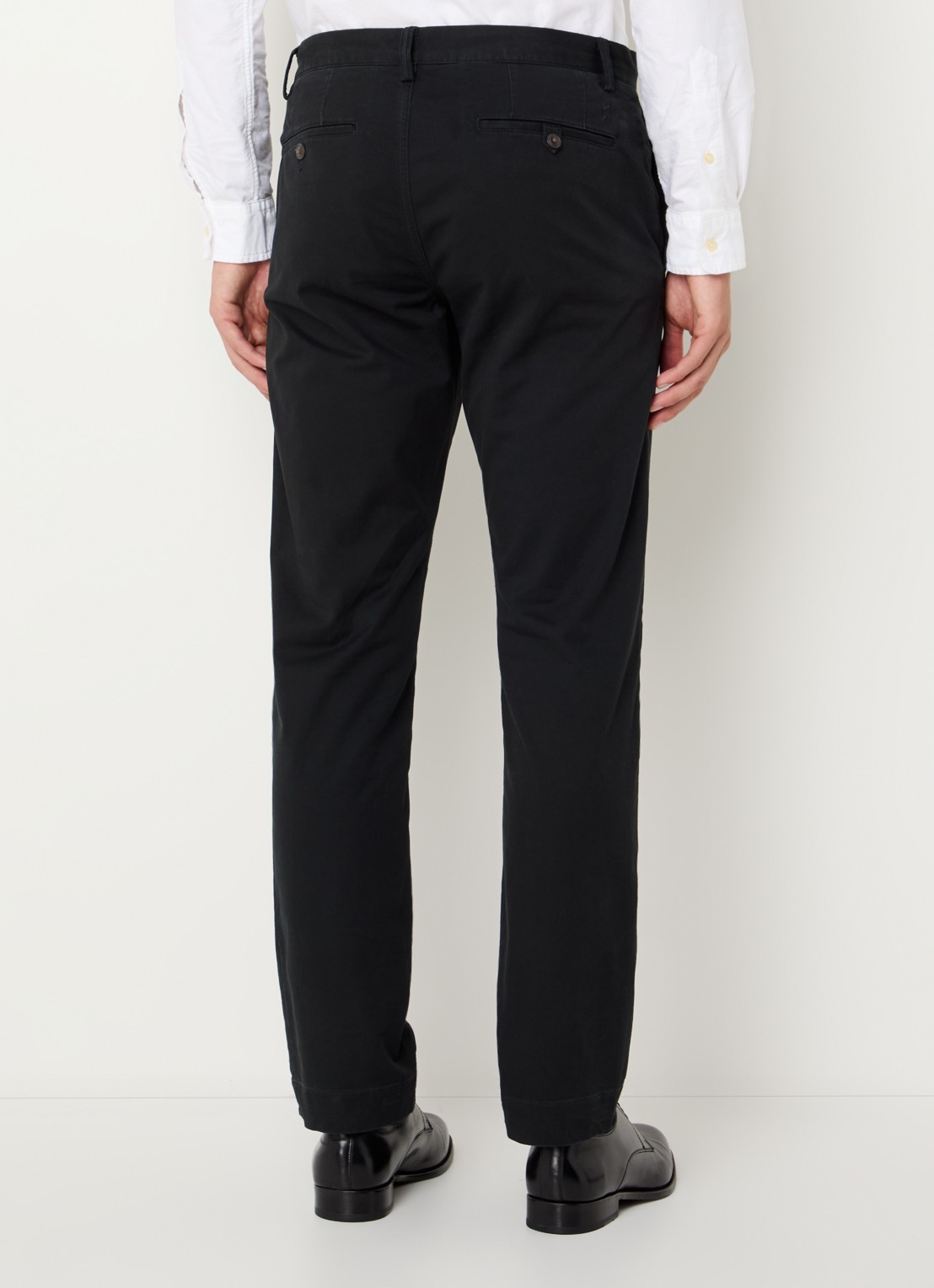 Ralph Lauren Straight fit gewassen chino met stretch - achterkant 3 polo black / zwart
