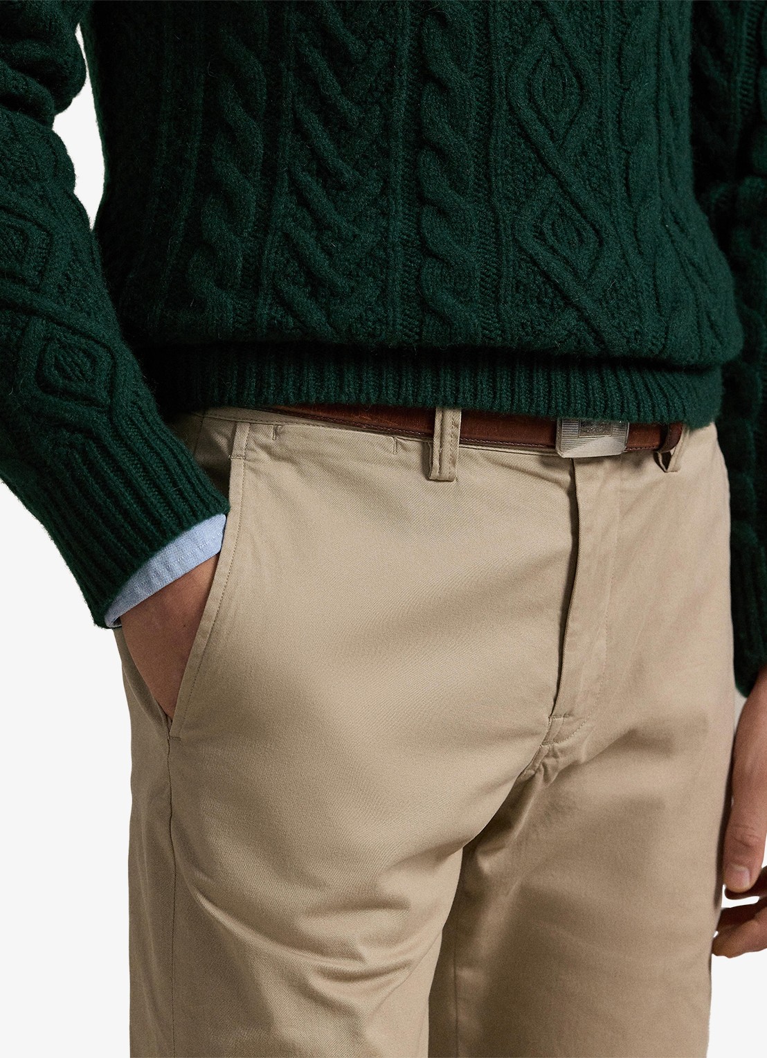 Ralph Lauren Straight fit gewassen chino met stretch - detail 5 khaki tan / beige