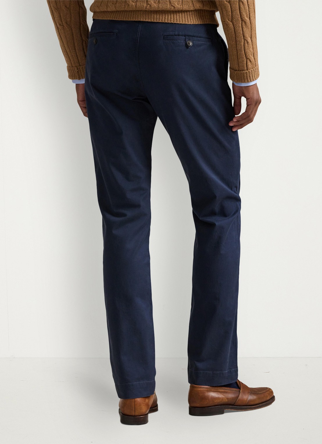 Ralph Lauren Straight fit gewassen chino met stretch - achterkant nautical ink / blauw