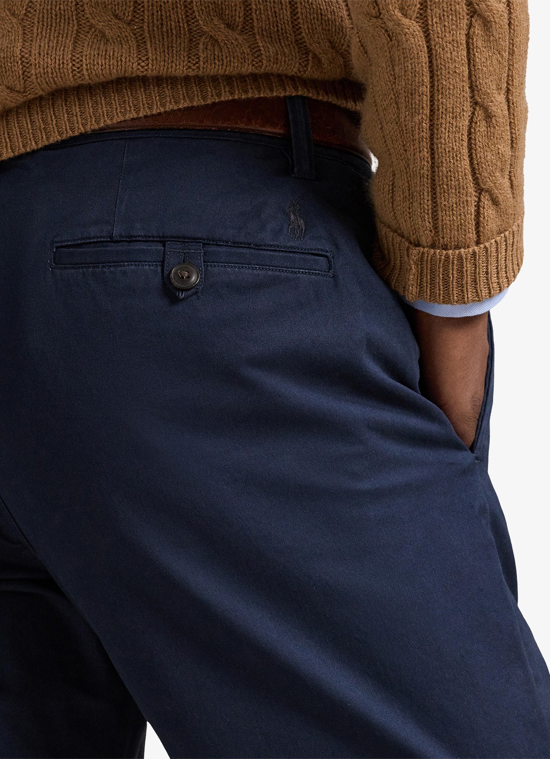 Ralph Lauren Straight fit gewassen chino met stretch - detail 7 nautical ink / blauw