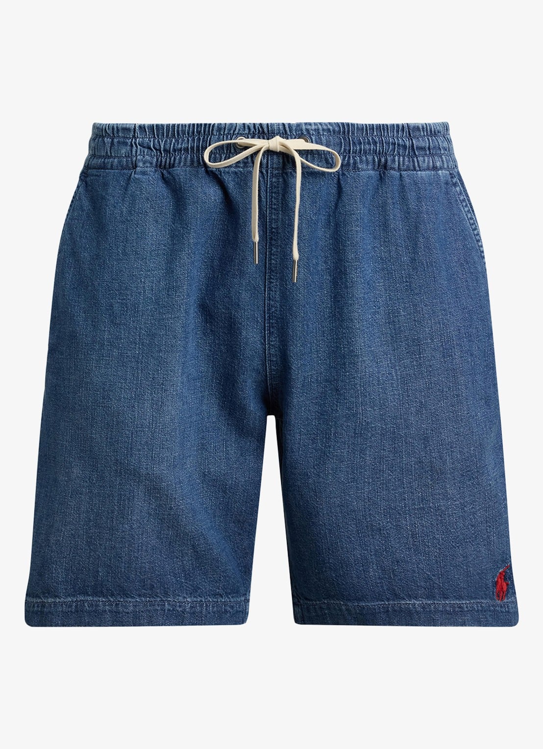 Ralph Lauren Straight fit korte broek van chambray - voorkant blane / blauw