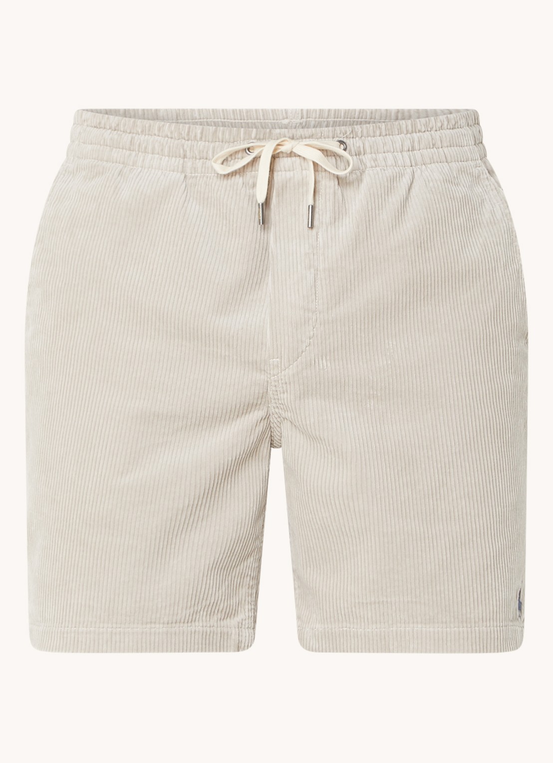 Ralph Lauren Straight fit korte broek van corduroy - voorkant 3 khaki stone / ivoor
