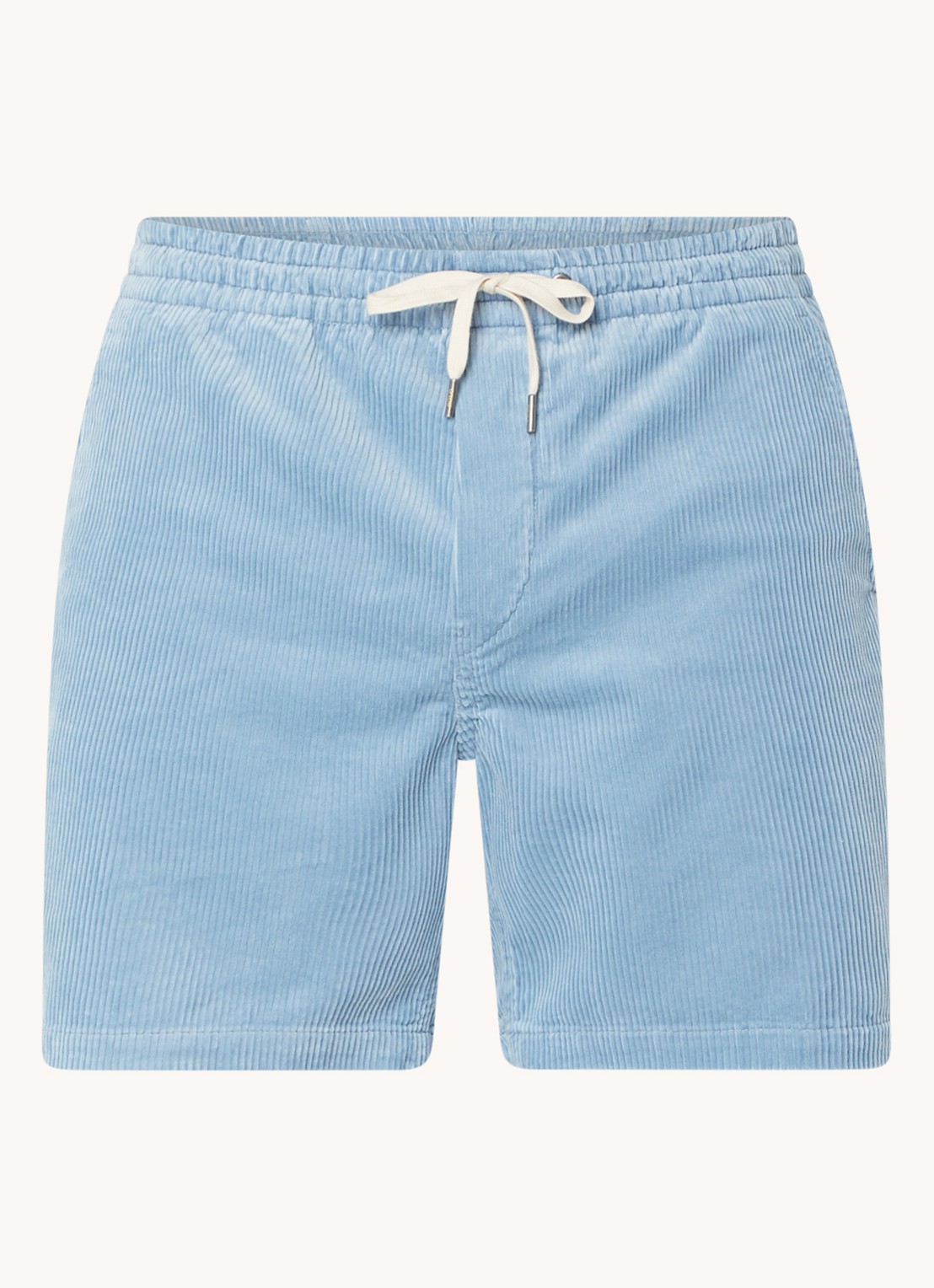 Ralph Lauren Straight fit korte broek van corduroy - voorkant 3 blue note / lichtblauw