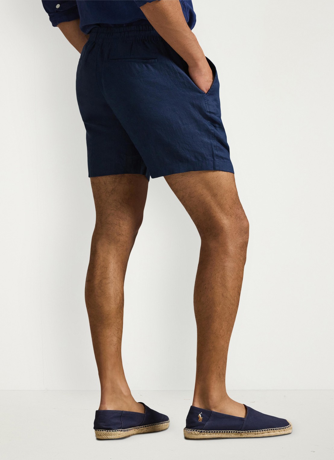 Ralph Lauren Straight fit korte broek van linnen - achterkant newport navy