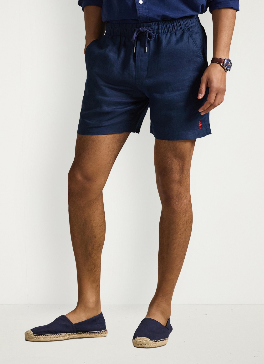 Ralph Lauren Straight fit korte broek van linnen - detail 2 newport navy