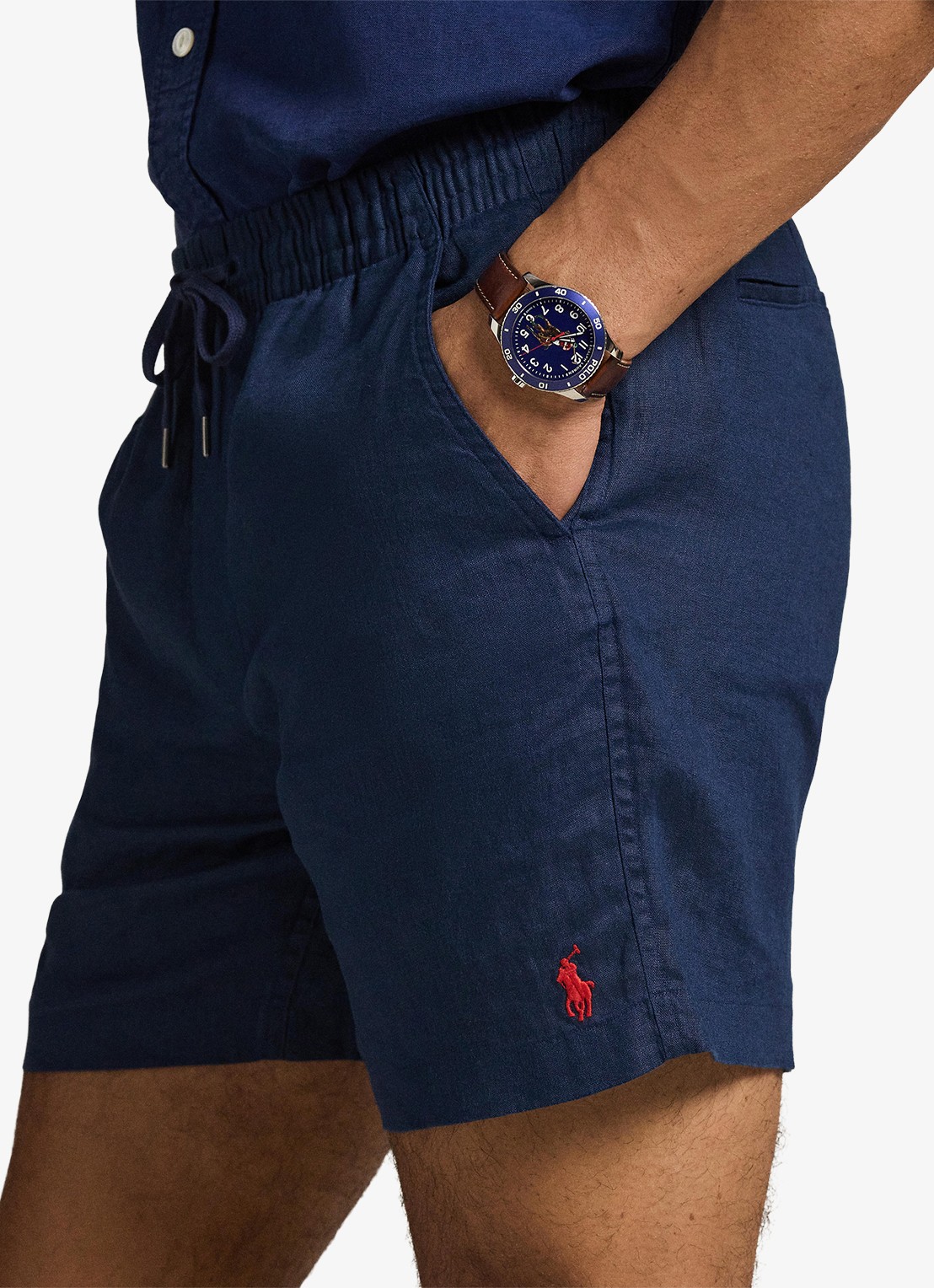 Ralph Lauren Straight fit korte broek van linnen - detail 3 newport navy
