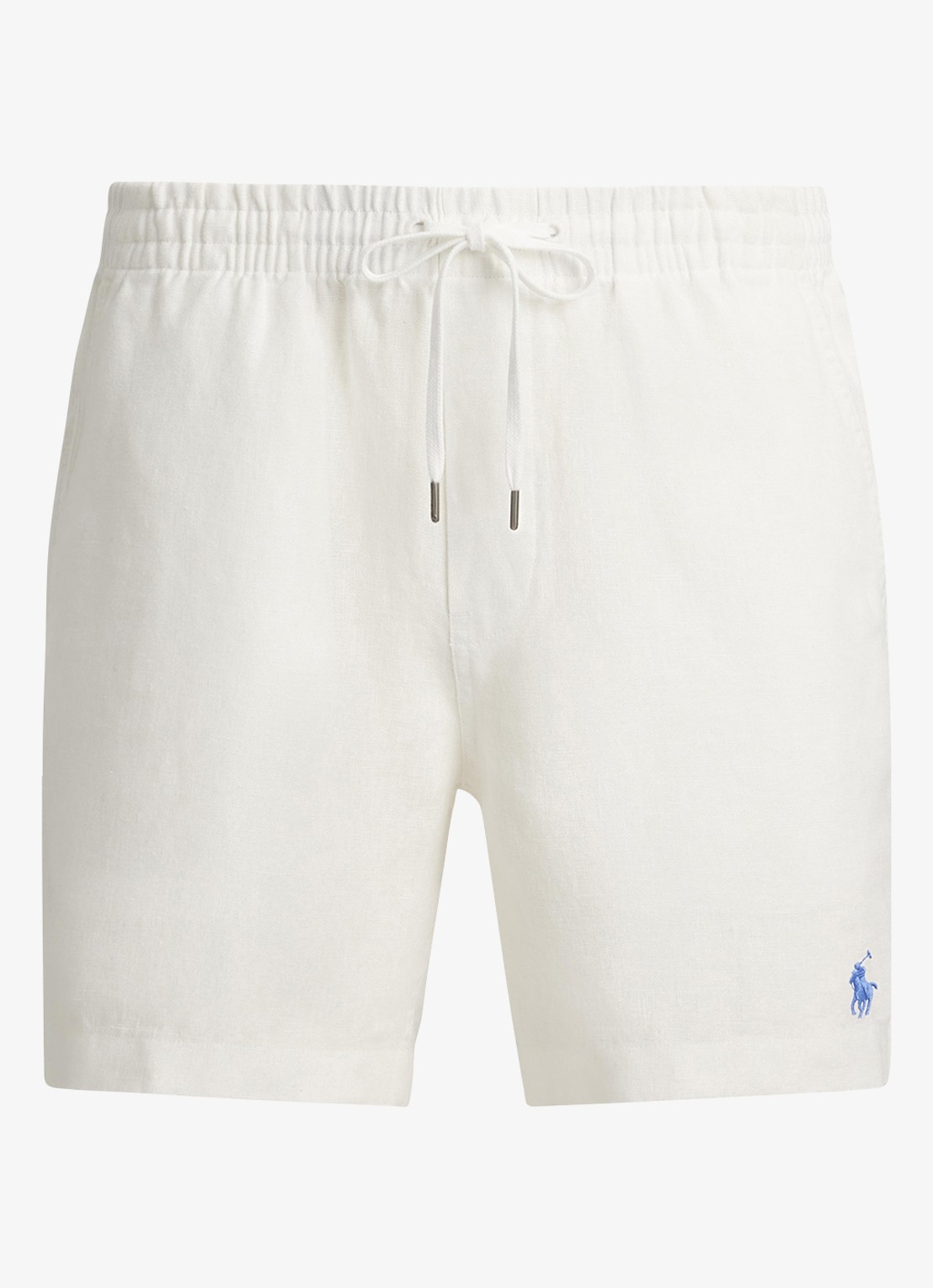 Ralph Lauren Straight fit korte broek van linnen - voorkant 2 white / wit