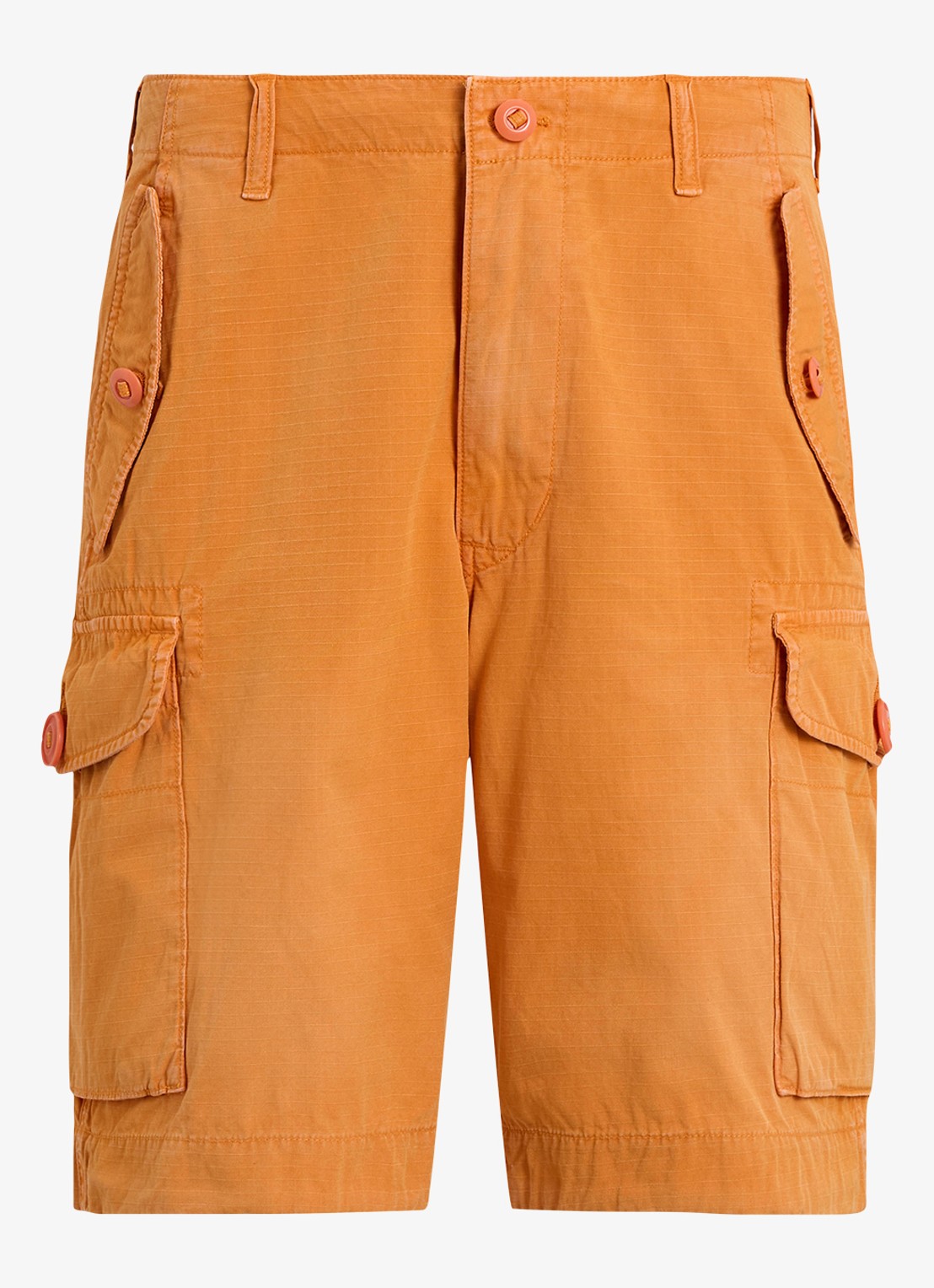 Ralph Lauren Straight fit korte cargobroek met klepzakken - voorkant washed optic orange / oranje