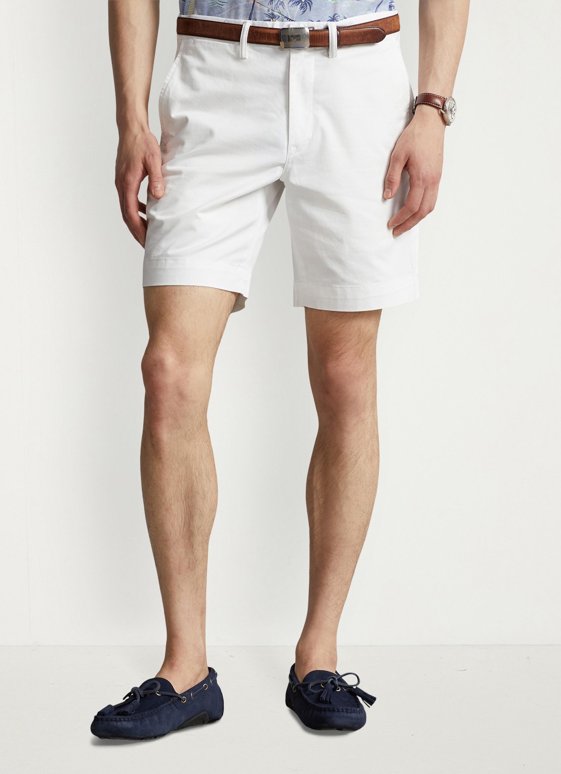 Ralph Lauren Straight fit korte chino met stretch - detail 4 white / wit