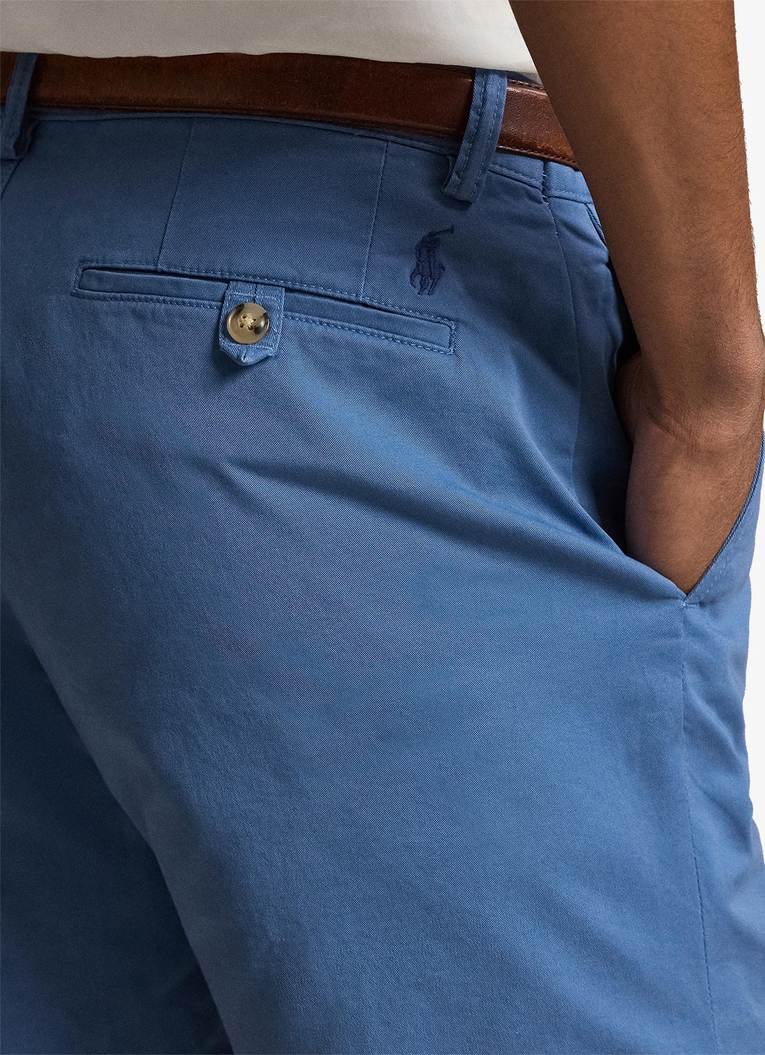 Ralph Lauren Straight fit korte chino met stretch - detail 5 delta blue / blauw