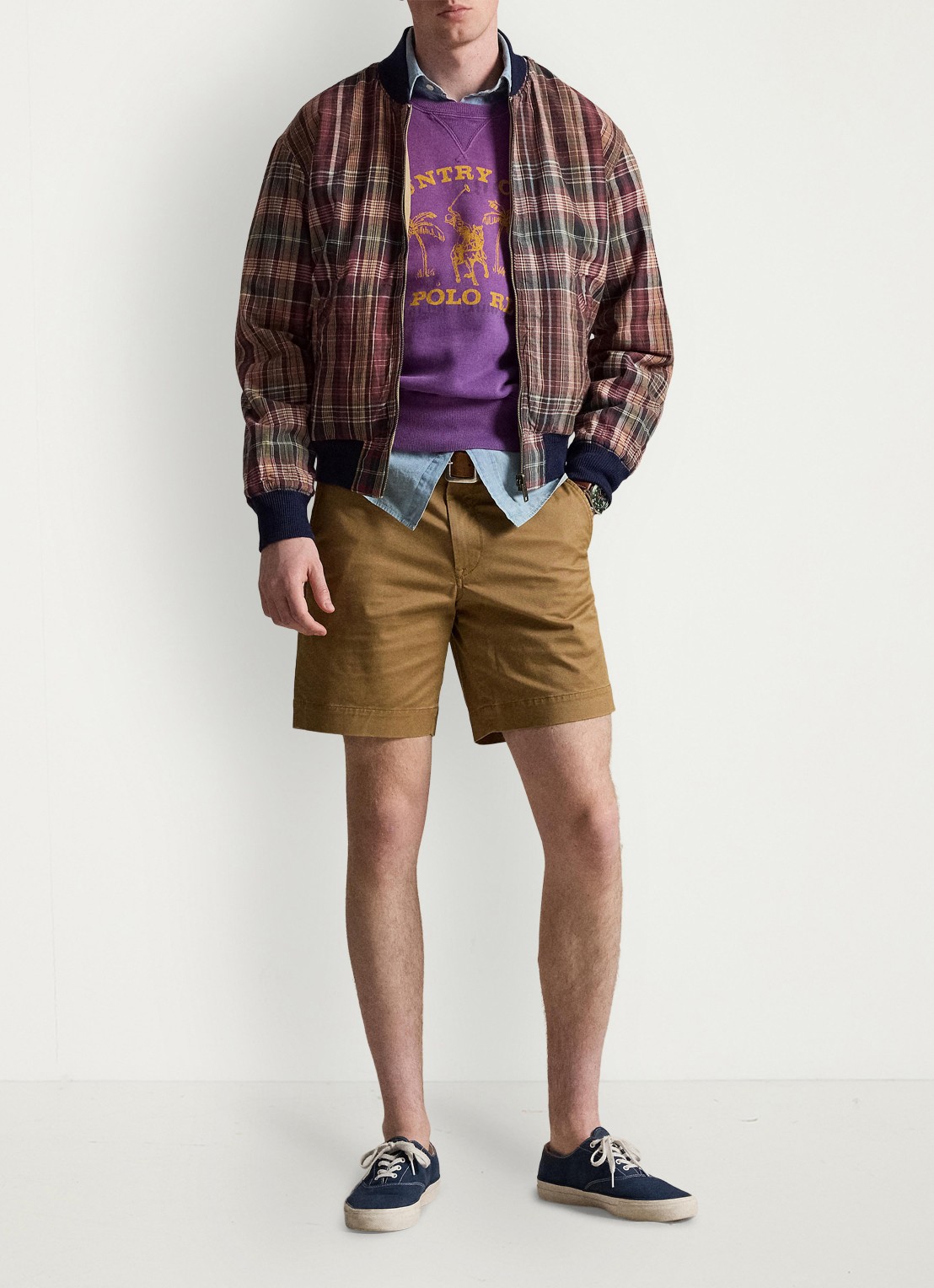 Ralph Lauren Straight fit korte chino met stretch - voorkant 5 sandsurf-24od