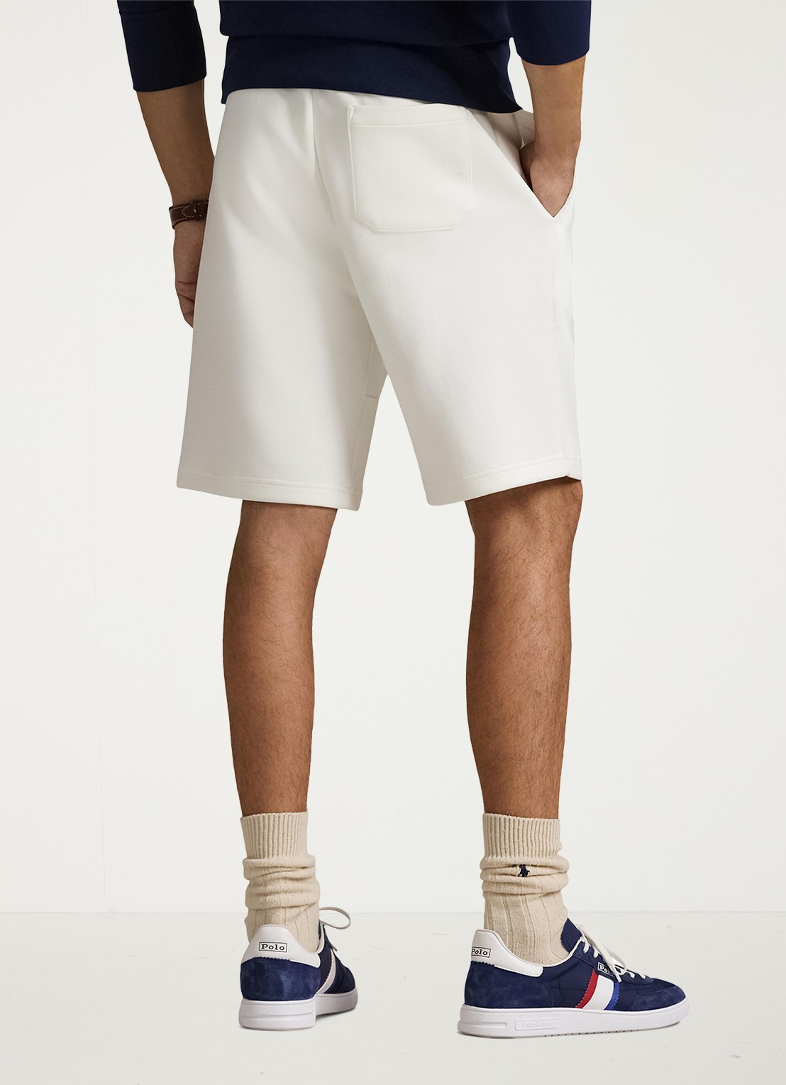 Ralph Lauren Straight fit korte joggingbroek met logo en steekzakken - achterkant 4 white / wit