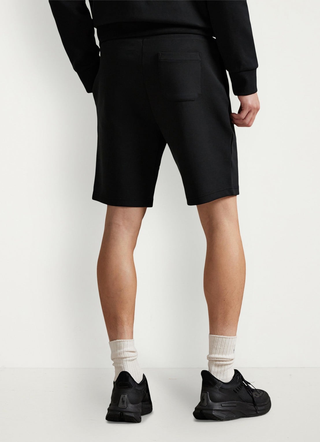 Ralph Lauren Straight fit korte joggingbroek met logo en steekzakken - achterkant 2 polo black / zwart