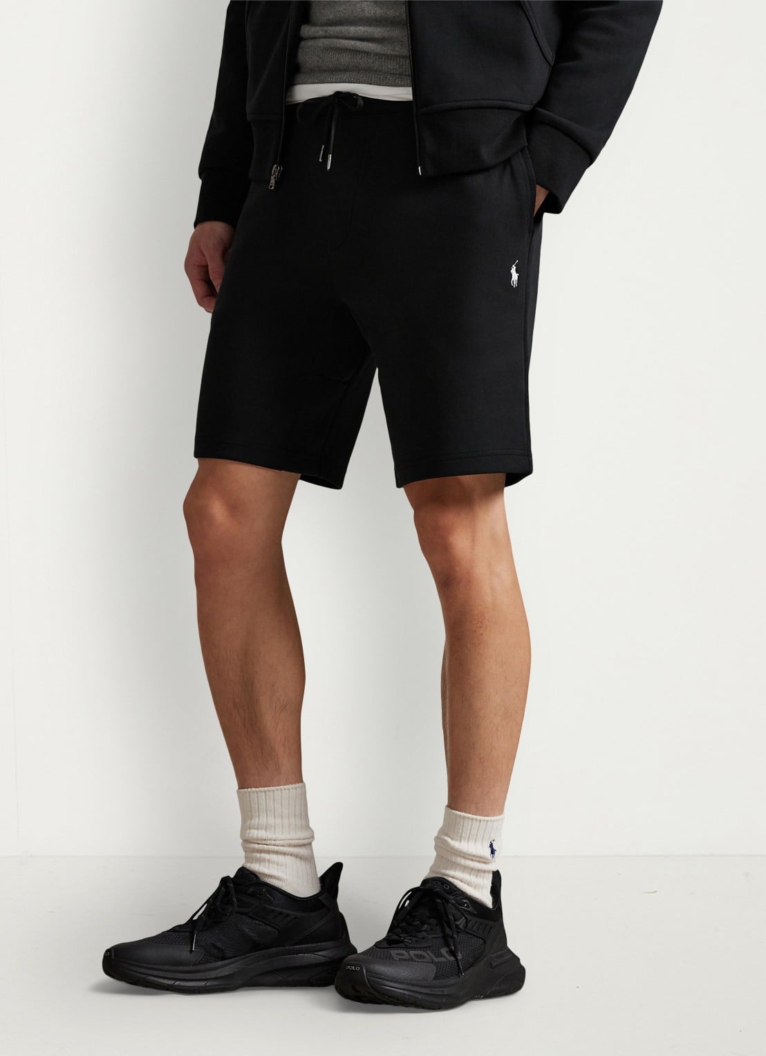 Ralph Lauren Straight fit korte joggingbroek met logo en steekzakken - detail 7 polo black / zwart