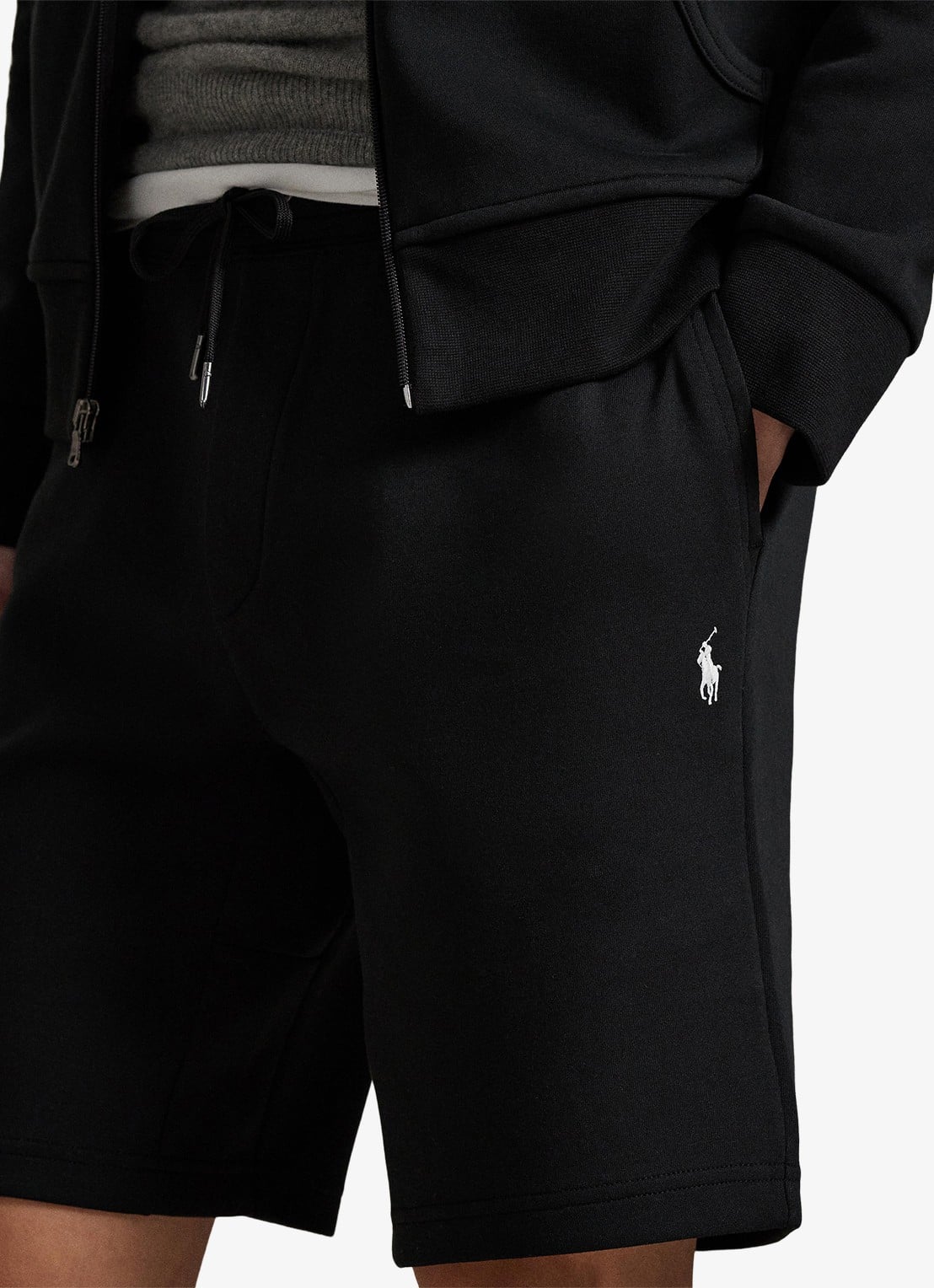 Ralph Lauren Straight fit korte joggingbroek met logo en steekzakken - detail 8 polo black / zwart