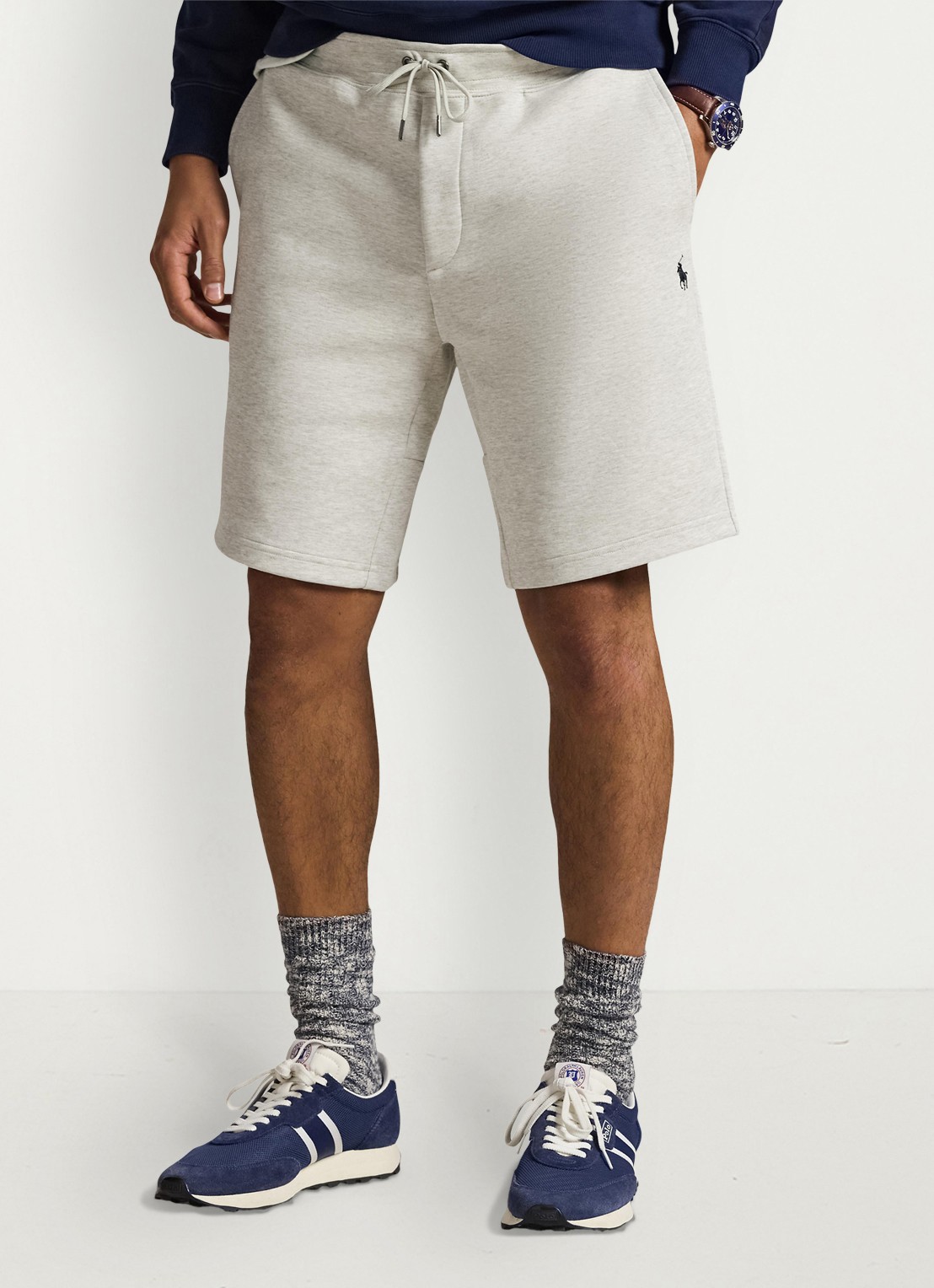 Ralph Lauren Straight fit korte joggingbroek met logo en steekzakken - detail lichtbruin