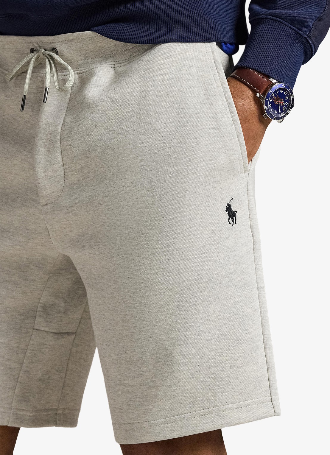 Ralph Lauren Straight fit korte joggingbroek met logo en steekzakken - detail 2 lichtbruin