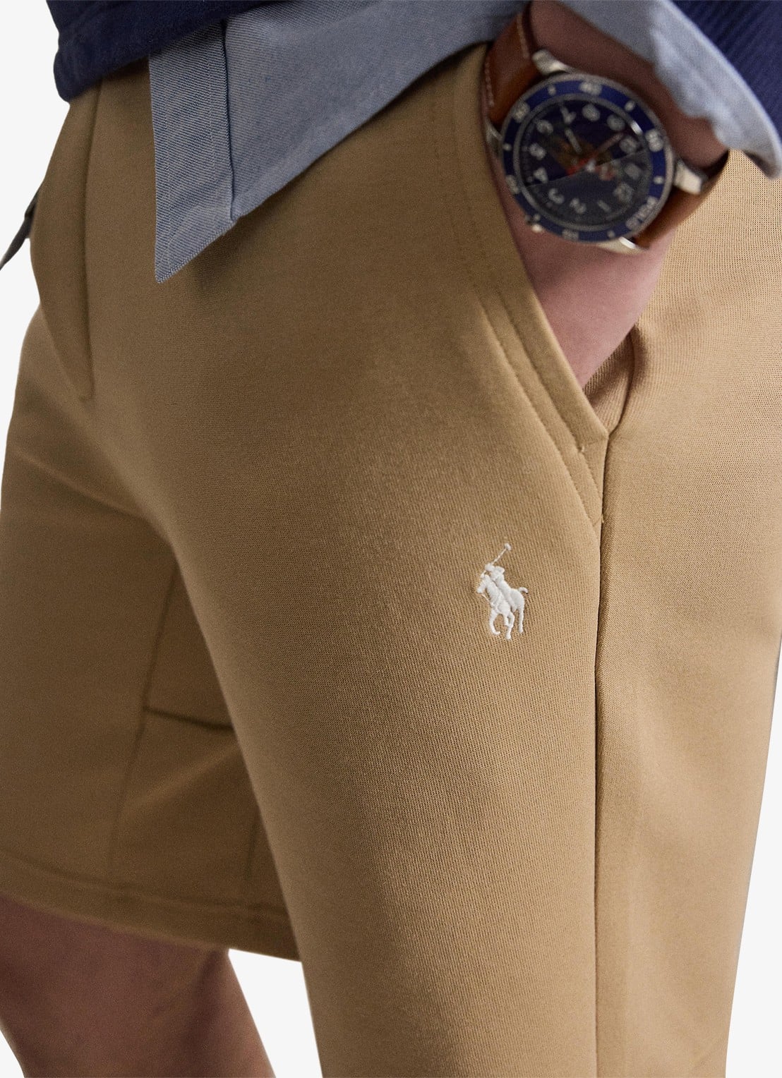 Ralph Lauren Straight fit korte joggingbroek met logo en steekzakken - detail 3 vintage khaki / khaki