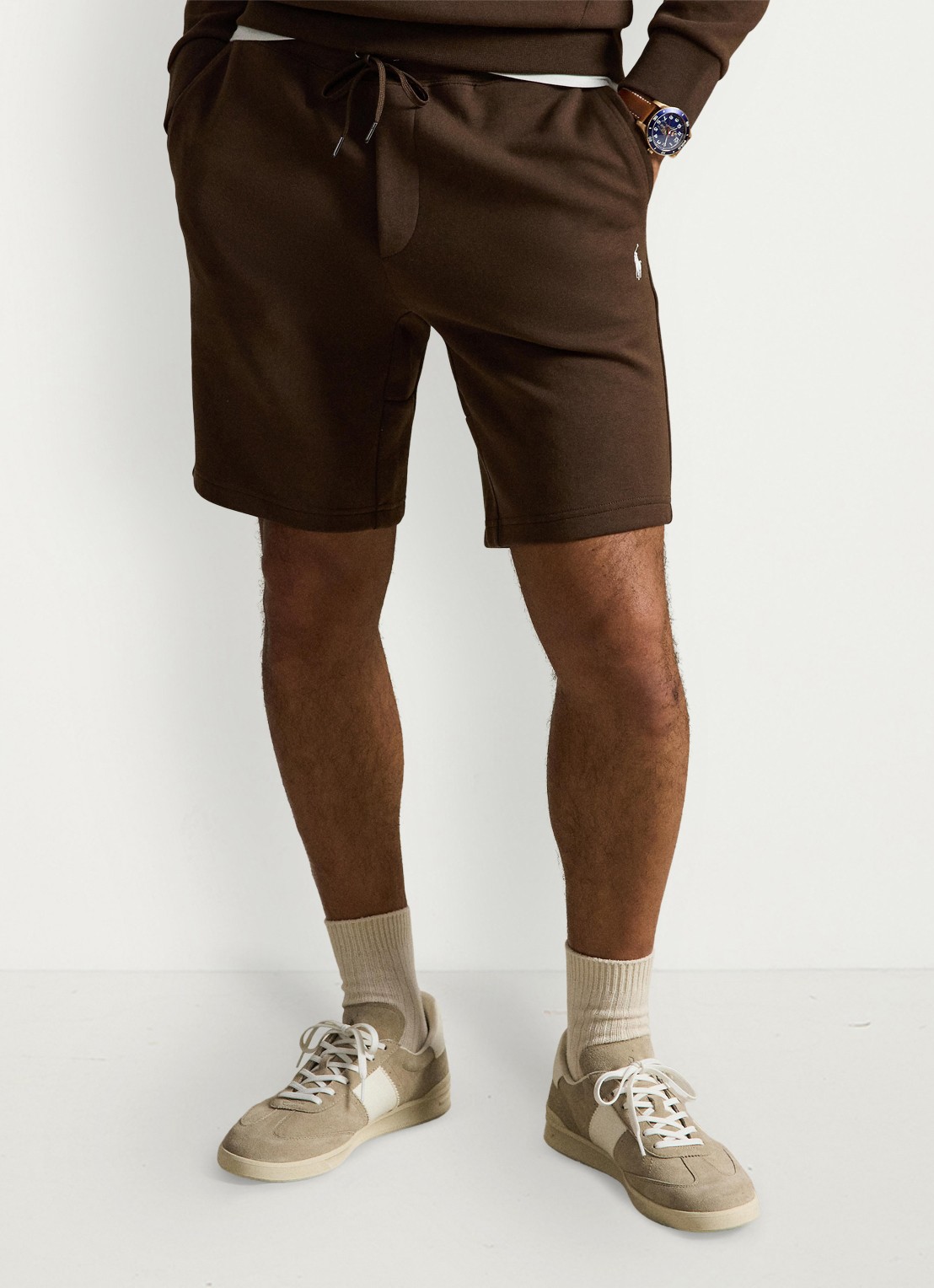 Ralph Lauren Straight fit korte joggingbroek met logo en steekzakken - detail 4 nutmeg brown / bruin