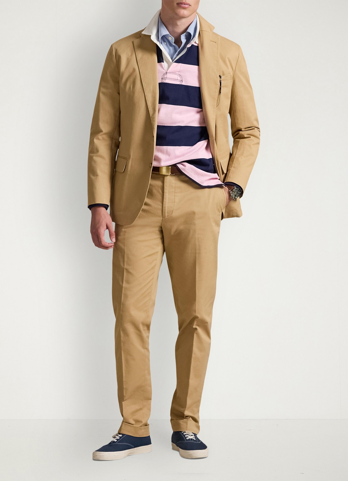 Ralph Lauren Straight fit pantalon met steekzakken - voorkant 2 monument tan / beige