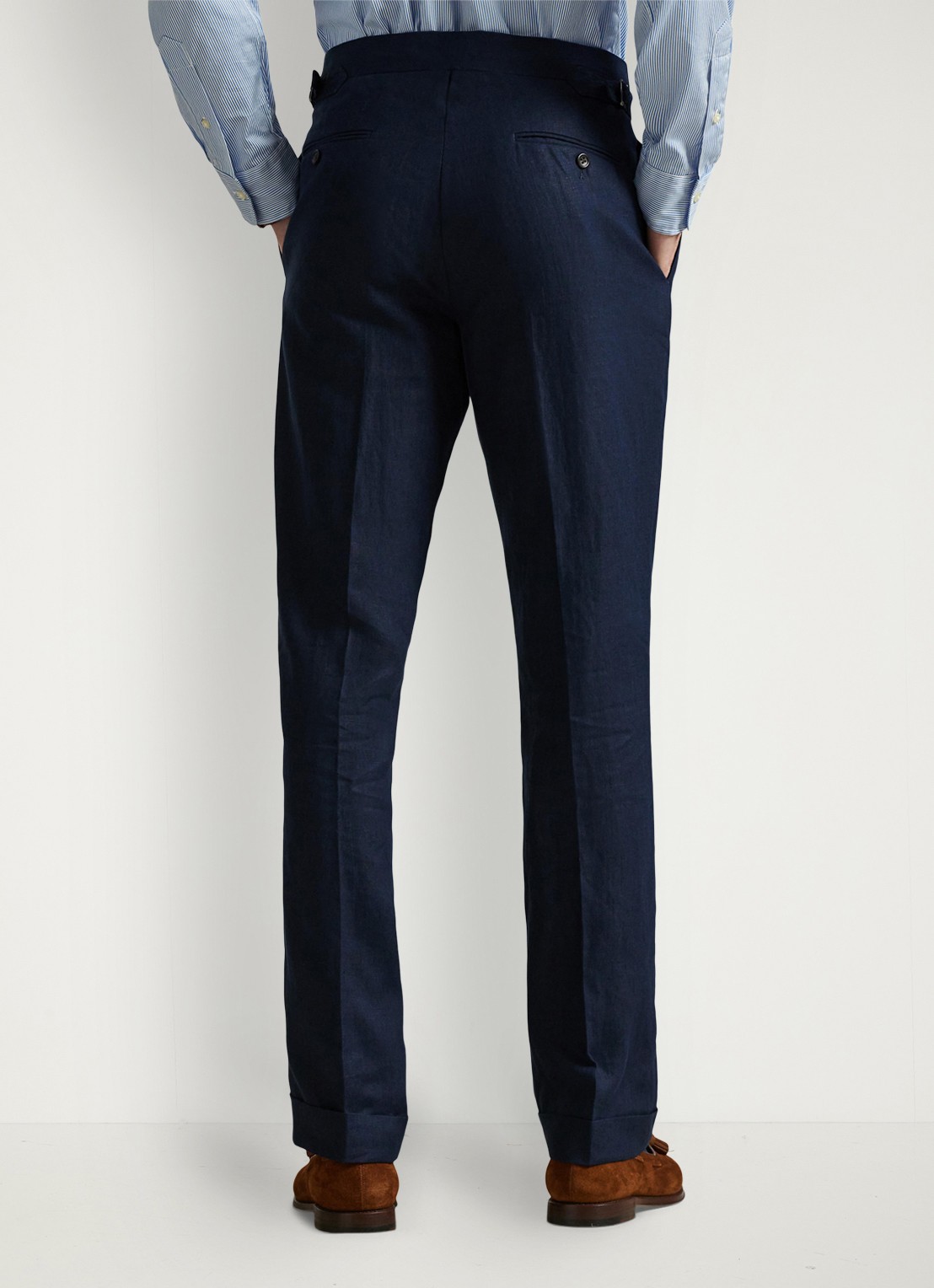 Ralph Lauren Straight fit pantalon van linnen - achterkant 3 dark navy-2wb9