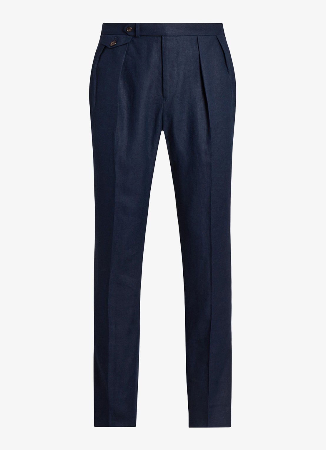 Ralph Lauren Straight fit pantalon van linnen - voorkant dark navy-2wb9