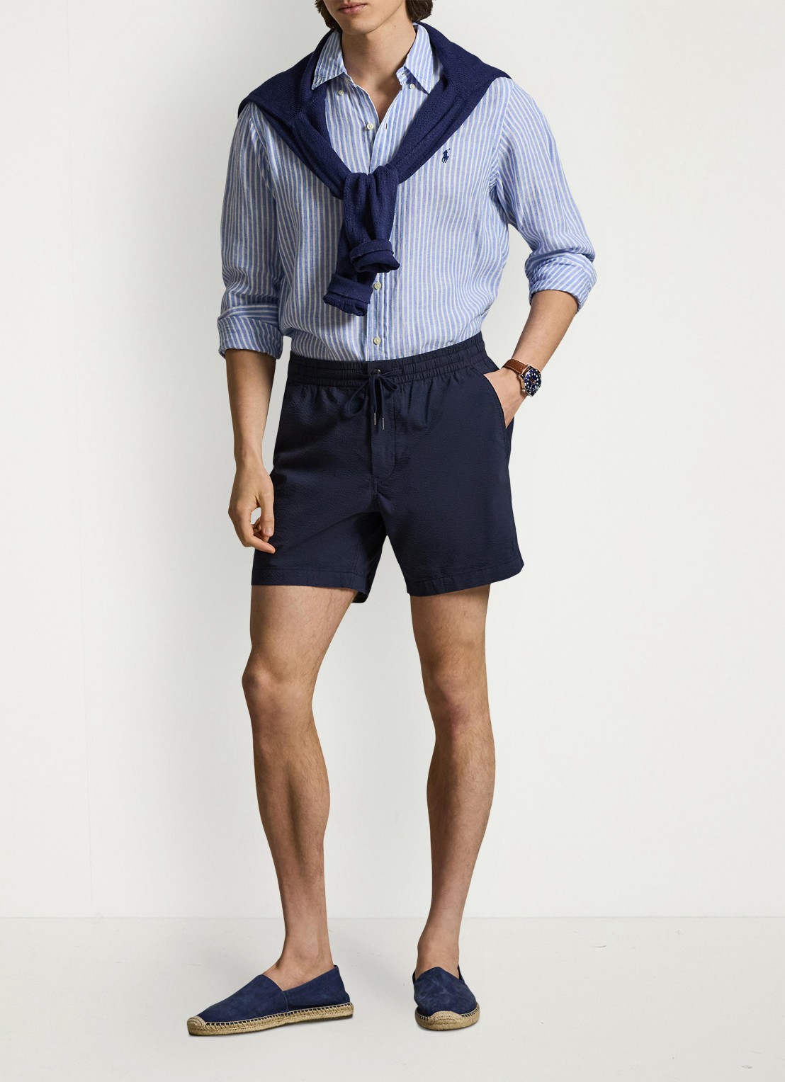 Ralph Lauren Straight fit short met steekzakken - voorkant 2 newport navy/navy