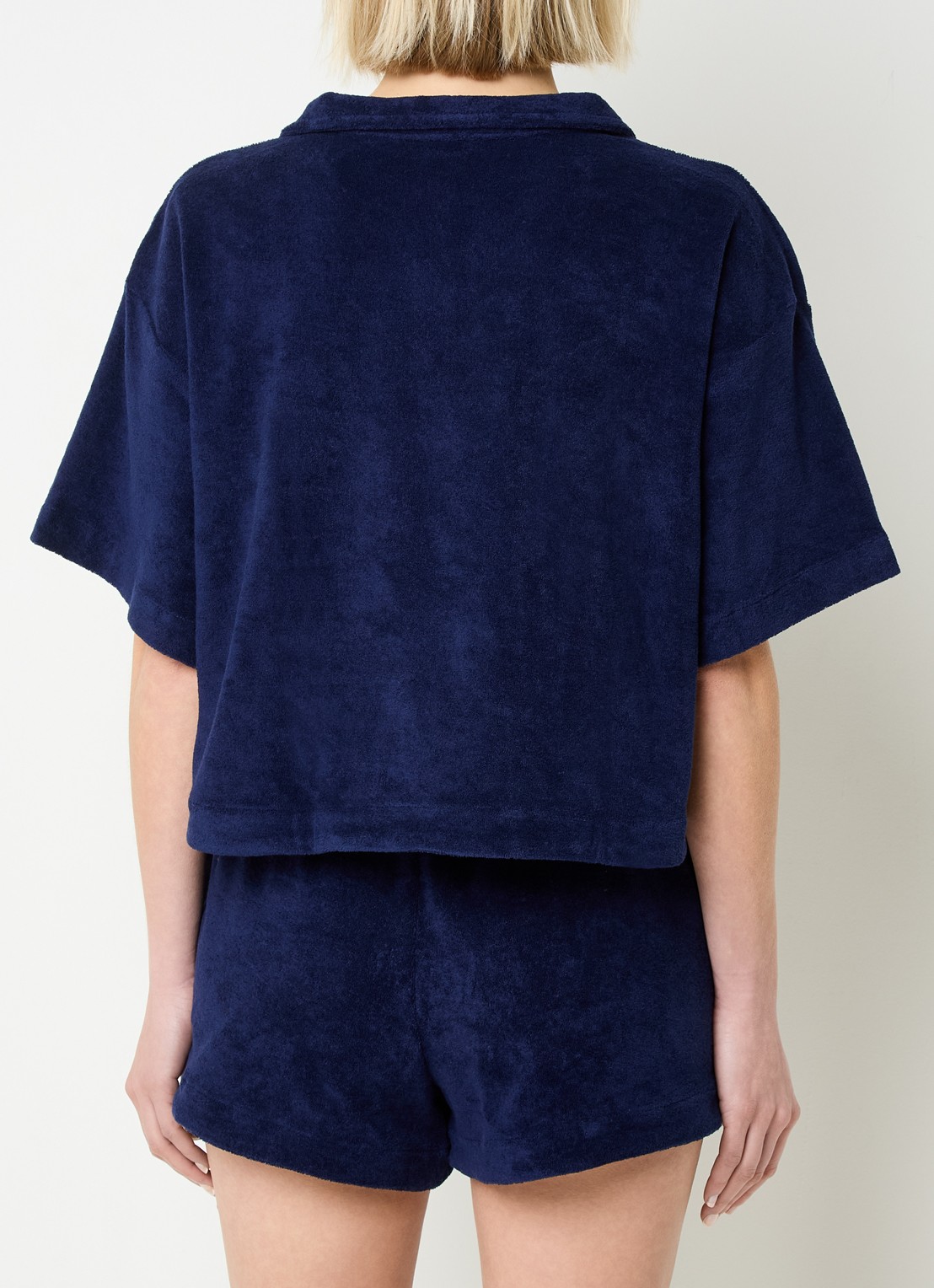 Ralph Lauren Strandset van badstof met logo - achterkant 3 donkerblauw