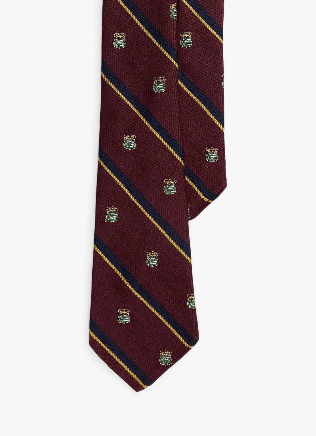 Ralph Lauren Stropdas in zijdeblend met print - voorkant bordeauxrood