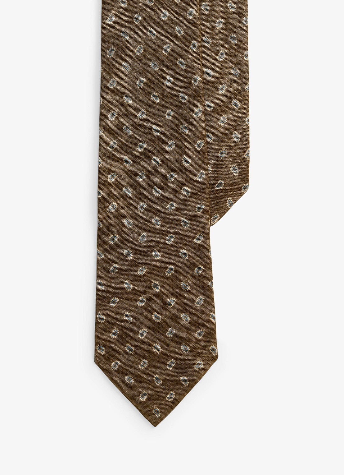 Ralph Lauren Stropdas van linnen met print - voorkant 2 cafe brown / bruin