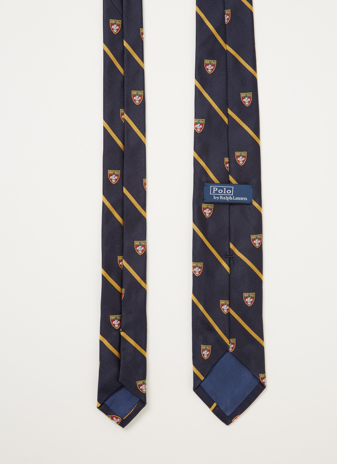 Ralph Lauren Stropdas van zijde met borduring - detail 3 navy