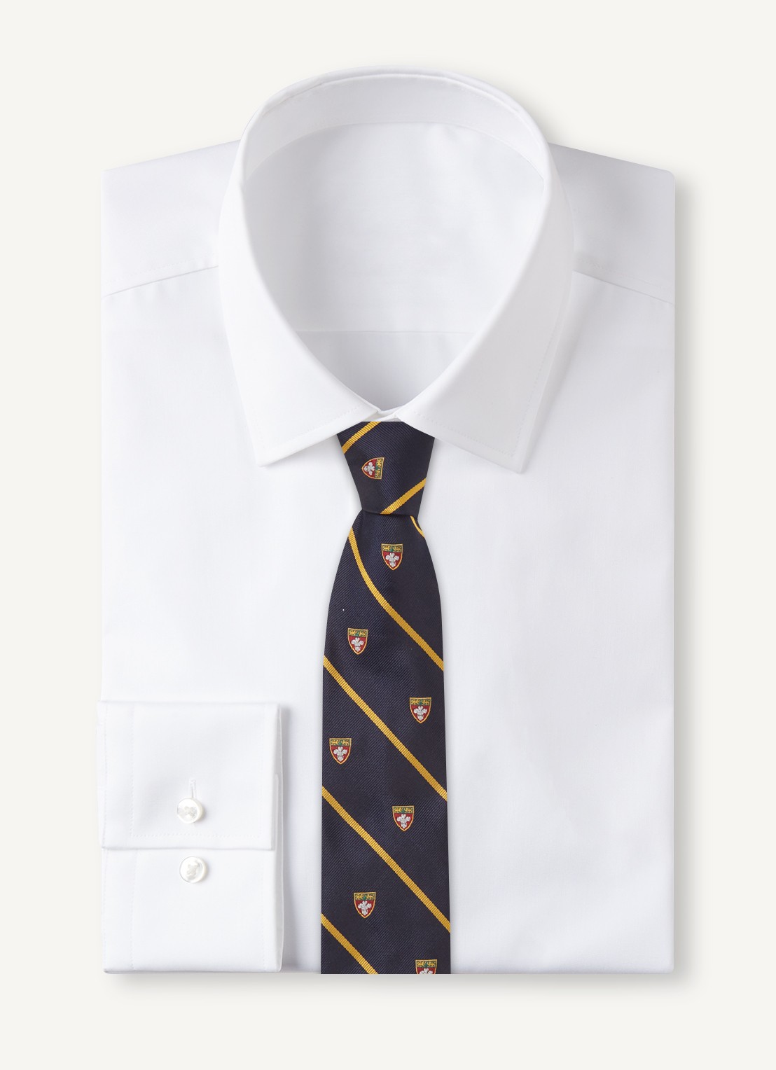 Ralph Lauren Stropdas van zijde met borduring - voorkant 2 navy