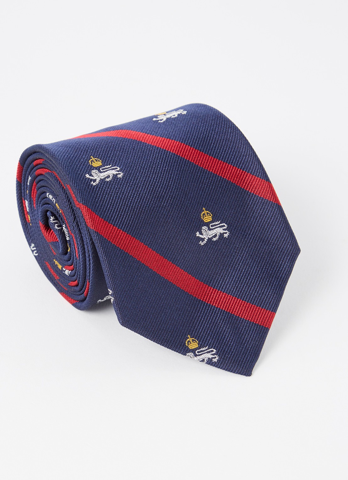 Ralph Lauren Stropdas van zijde met print - voorkant navy / donkerblauw