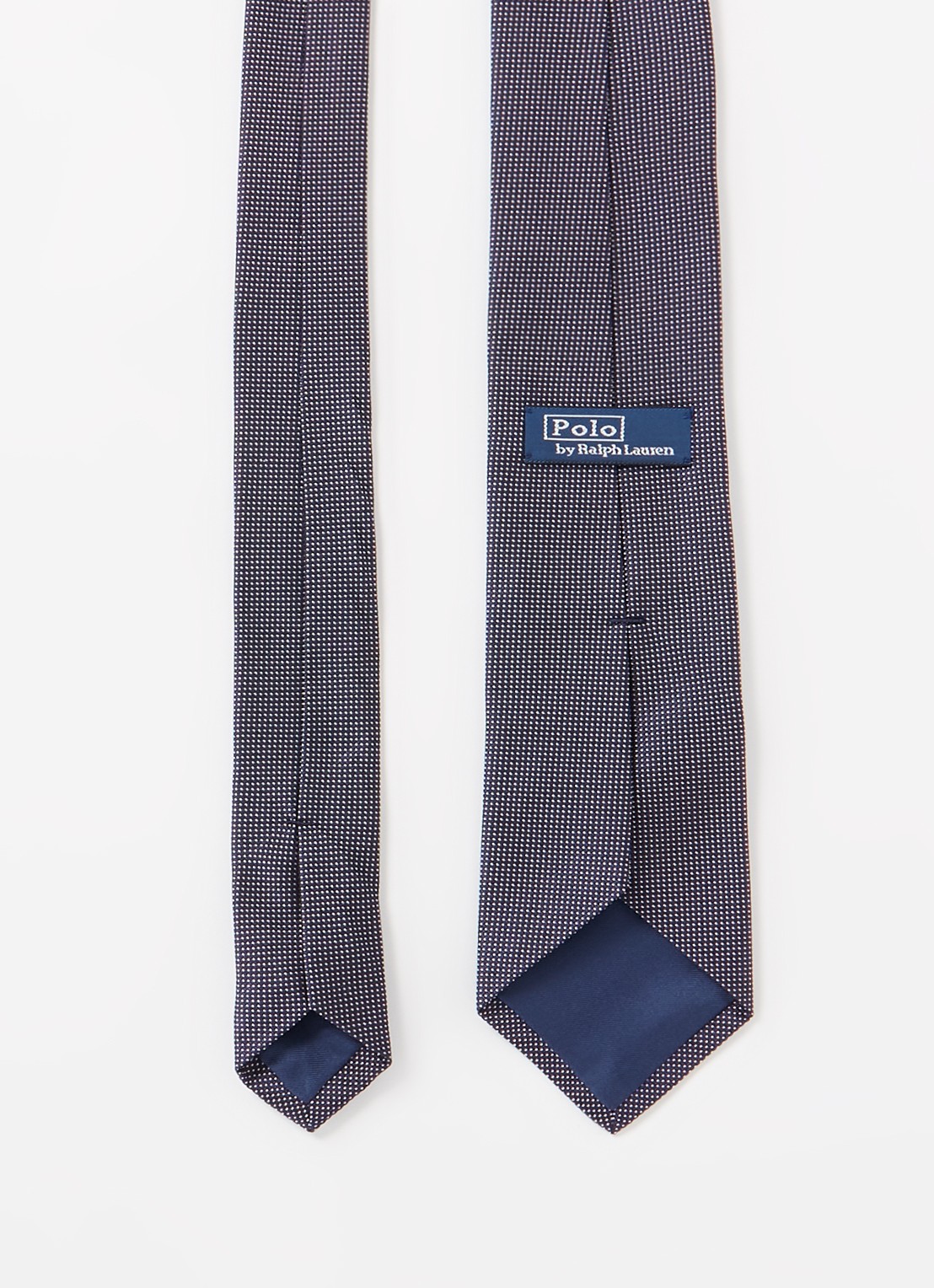 Ralph Lauren Stropdas van zijde met stippenprint  - detail navy/white