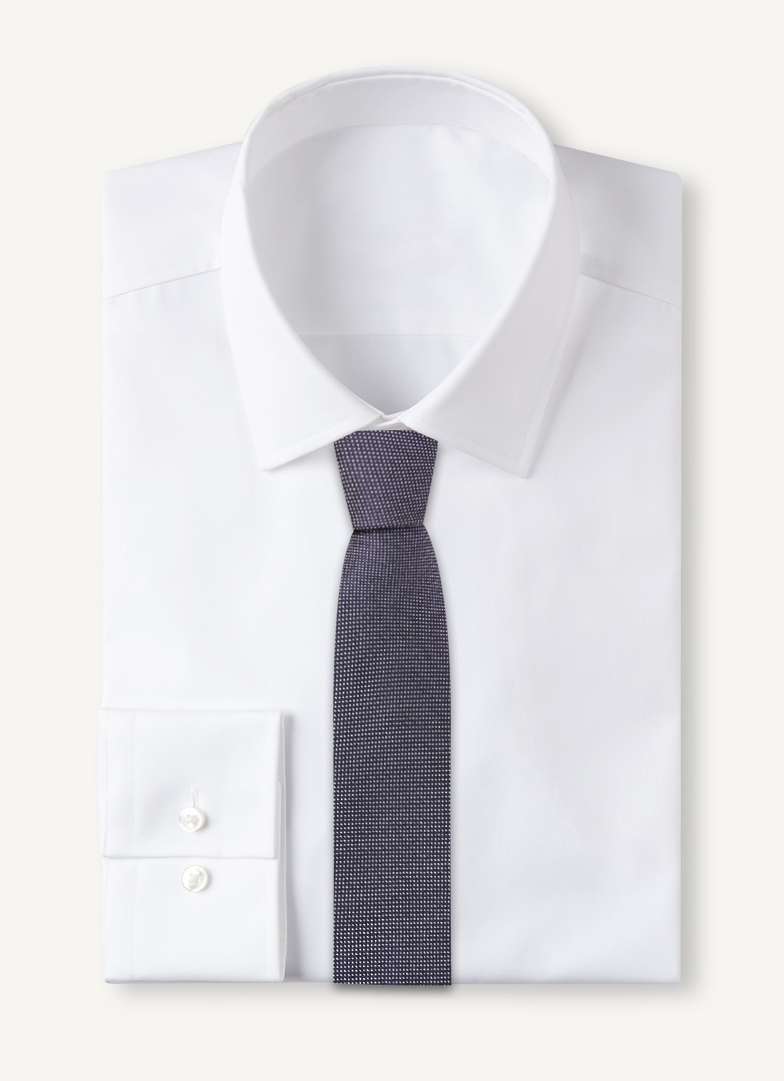 Ralph Lauren Stropdas van zijde met stippenprint  - voorkant 3 navy/white
