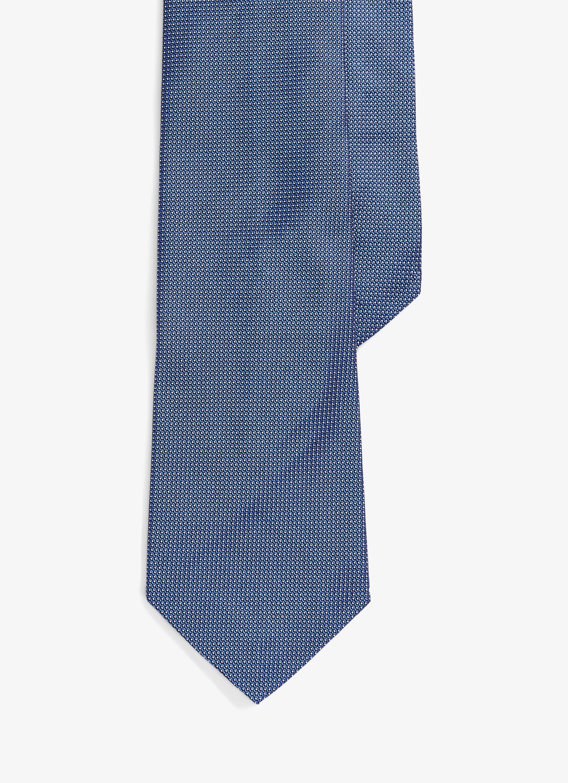 Ralph Lauren Stropdas van zijde met stippenprint  - voorkant royal/white / blauw